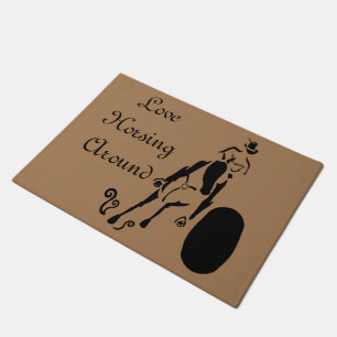 Silhouette Cowgirl Barrel Racing Doormat