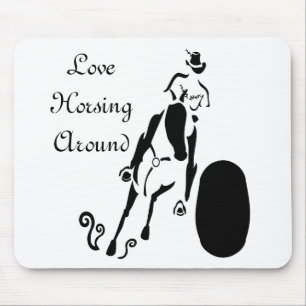 Silhouette Cowgirl Barrel Racing Mouse Pad