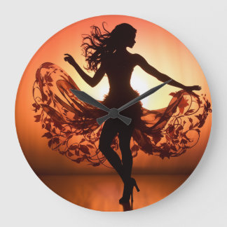 Silhouette dancer wall clock