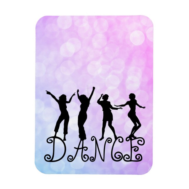 Silhouette Dancers Bokeh Dance Magnet (Vertical)