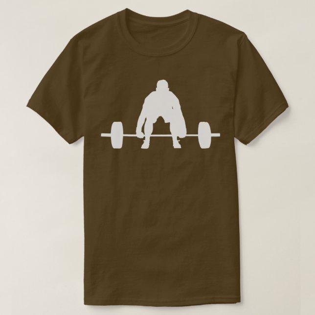 Silhouette Deadlifting Deadlifter Gym Fitness Weig T-Shirt (Design Front)