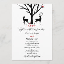 Silhouette Deer Couple Winter Love Wedding