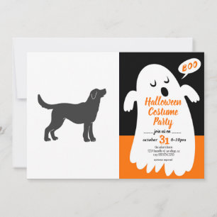Silhouette dog standing - Choose background colour Invitation