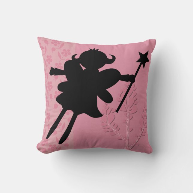 Silhouette Fairy Princess Pillow (Front)