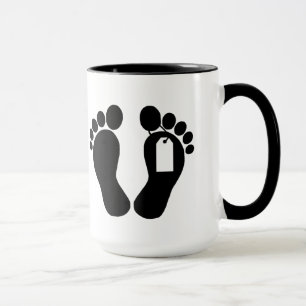 Silhouette Feet with Toe Tag Mug