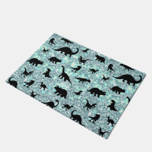 silhouette fish shark whale gradient Sparkle galax Doormat