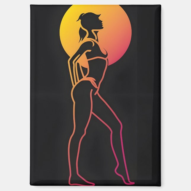 silhouette girl magnet (Front)