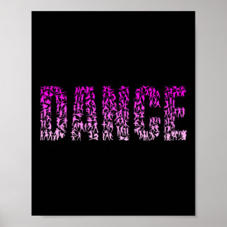 Silhouette Girls Dance Shirt Dancer Shirt Womens D Poster