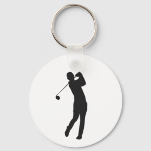 Silhouette Golf Player Key Ring