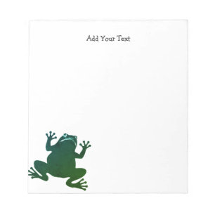 Silhouette Green Frog Personalised Text  Notepad