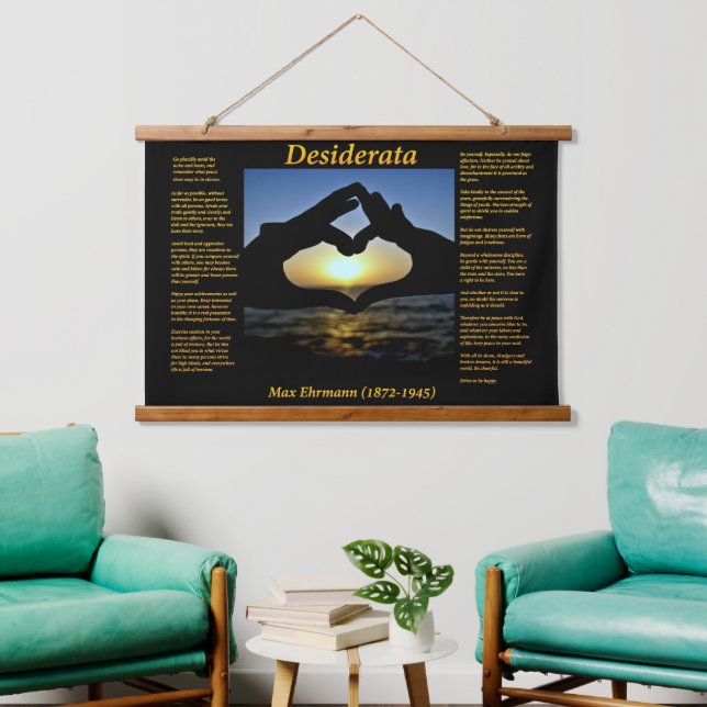 Silhouette hand making a heart at sunset hanging tapestry (Living Room)