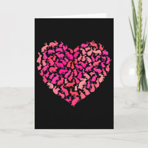 Silhouette Heart Bunny Rabbit Animal Lover Valenti Card