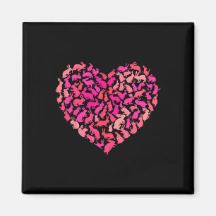 Silhouette Heart Bunny Rabbit Animal Lover Valenti Magnet
