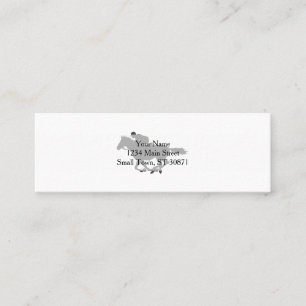 Silhouette horse jockey - Choose background color Mini Business Card