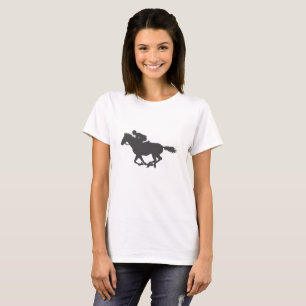Silhouette horse jockey - Choose background color T-Shirt