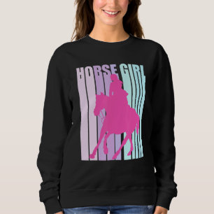 Silhouette Horseback Rider Riding Horse Girl Sweatshirt