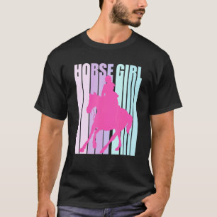 Silhouette Horseback Rider Riding Horse Girl T-Shirt