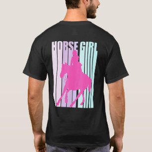 Silhouette Horseback Rider Riding Horse Girl T-Shirt