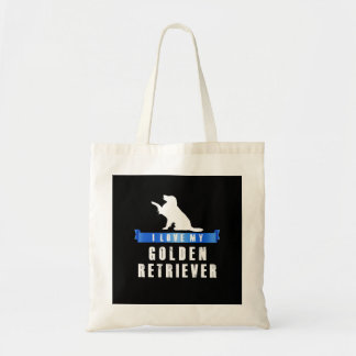 Silhouette I Love My Golden Retriever Tote Bag