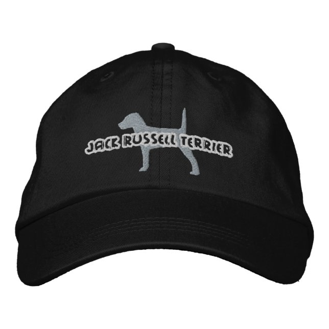 Silhouette Jack Russell Terrier Embroidered Hat (Front)