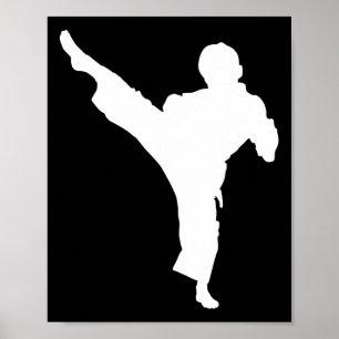 Silhouette Karate Fighter Shotokan Martial Arts Ta Poster