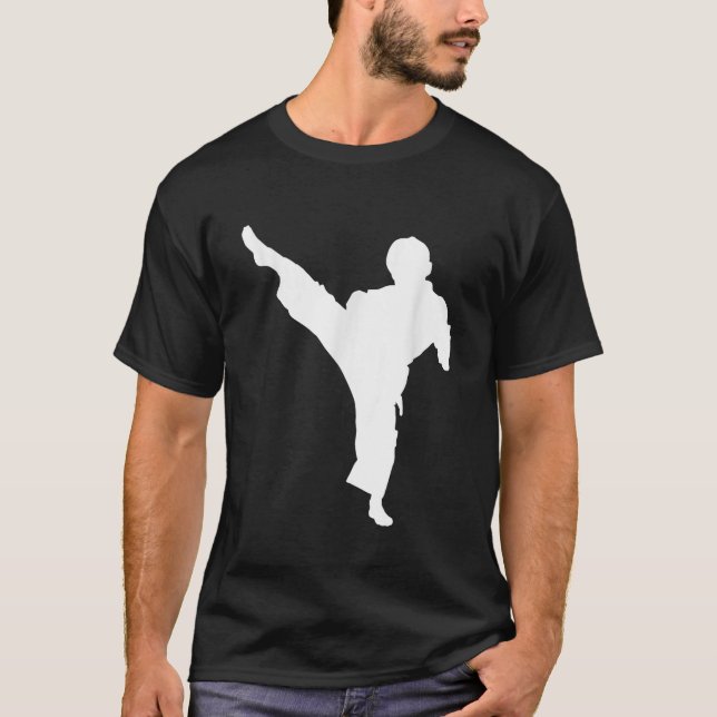 Silhouette Karate Fighter Shotokan Martial Arts Ta T-Shirt (Front)