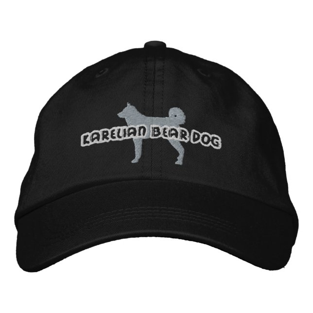 Silhouette Karelian Bear Dog Embroidered Hat (Front)