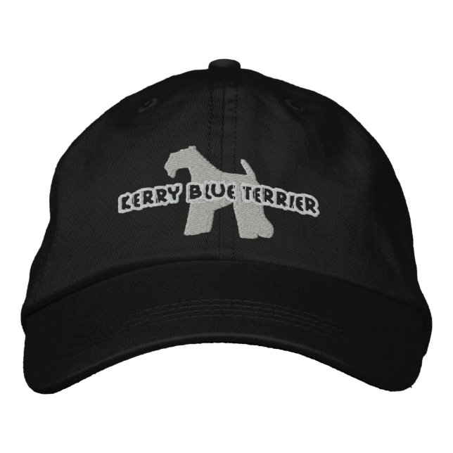 Silhouette Kerry Blue Terrier Embroidered Hat (Front)