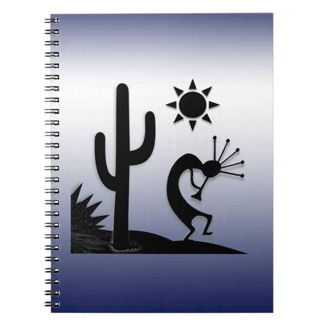 Silhouette Kokopelli Spiral Notebook (Front)