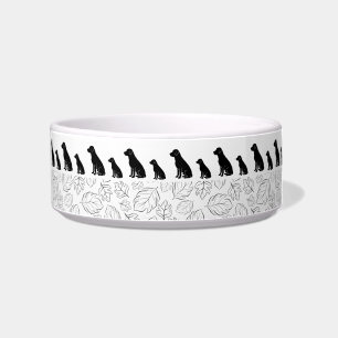 Silhouette Labrador Black Pattern Dog Gifts Bowl