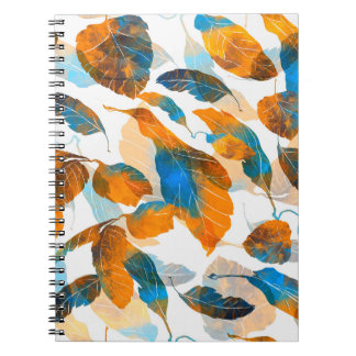 Silhouette leaves: watercolor, digital seamless pa notebook