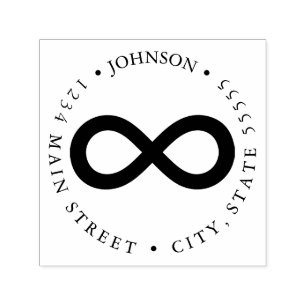 Silhouette Lemniscate Infinity Symbol Return Label Self-inking Stamp