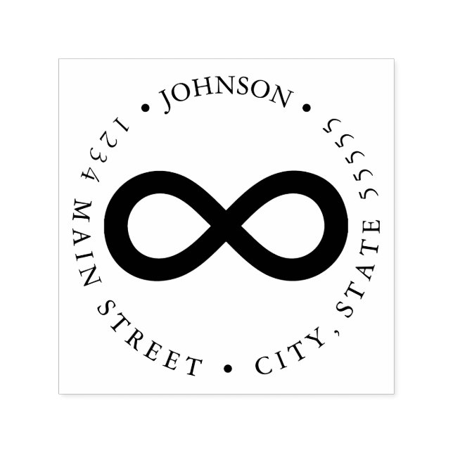 Silhouette Lemniscate Infinity Symbol Return Label Self-inking Stamp (Design)