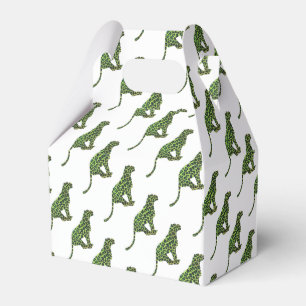Silhouette Leopard Black and Green Favour Box