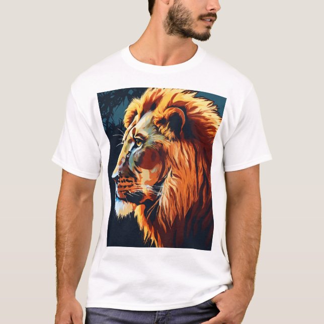 "Silhouette Lion Head T-Shirt – Bold & Powerful'' (Front)
