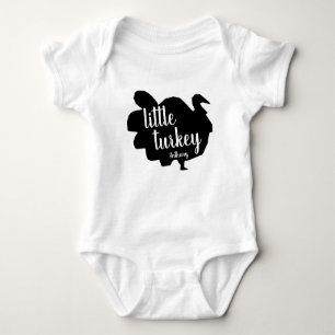 Silhouette Little Turkey Thanksgiving Baby Bodysuit