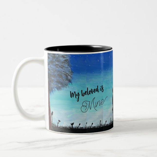 Silhouette Lovers Two-Tone Coffee Mug (Left)