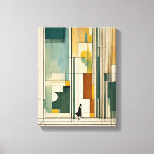 Silhouette Modern Colorful Wrapped Art Canvas Prin Print