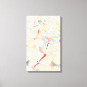 Silhouette Modern Colorful Wrapped Art Canvas Prin Print