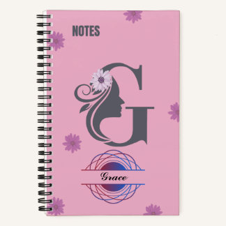 Silhouette Monogram Notebook - Named with Letter G