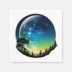Silhouette Moon Night Napkin