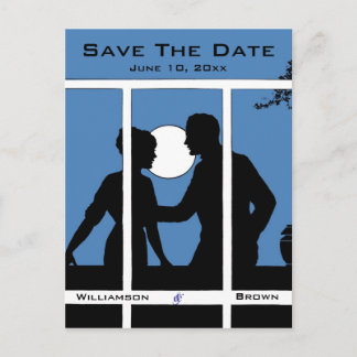 Silhouette & Moonlight Save The Date Postcards
