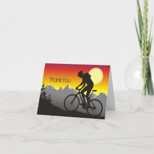 Silhouette Mountain Bike Thank You Card