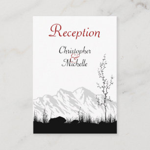 Silhouette Mountain Wedding Reception Cards