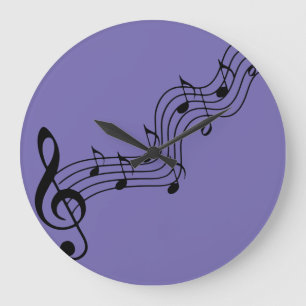 silhouette-musical-note-clef-bass large clock