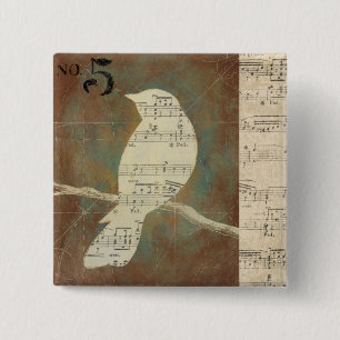 Silhouette of a Bird 15 Cm Square Badge