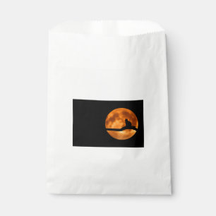 Silhouette of a Black Cat in a Tree Favour Bags