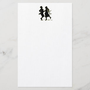 Silhouette of a Couple dancing a jig Stationery