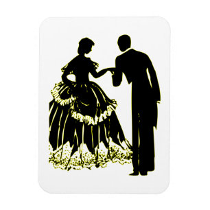 Silhouette of a Couple in Love Magnet