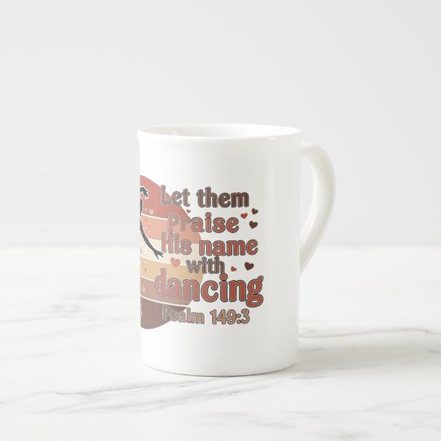 Silhouette of a dancer - Psalm based design Bone China Mug (Front Right)